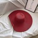 thumbnail image 3 of Straw Hat French Fashion Solid Color Big Brim Sun Hat Summer Travel Vacation Sun Hat Seaside Beach Cap, Red, 3 of 4
