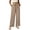 Khaki, variant on Olyvenn Women's Summer Linen-Blend Pants, Loose Fit, Drawstring Tie, Casual Long Trousers with Pockets Gray S