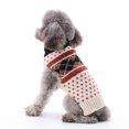 thumbnail image 1 of Suéter para perro y gato, Navidad, Papá Noel, mascota, gato, prendas de punto de invierno, ropa cálida (Jacquard beige), 1 of 4