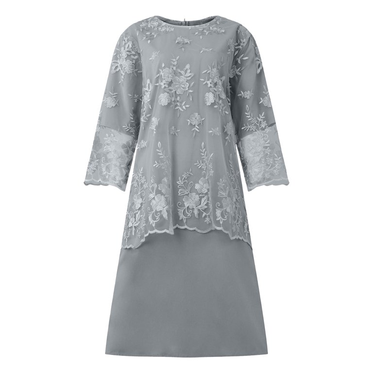 YONGHS 2PCS Women Tube Dress with Lace Cover Up Plus Size Mother of The  Bride Dress for Wedding Party Grey XXL - Walmart.com