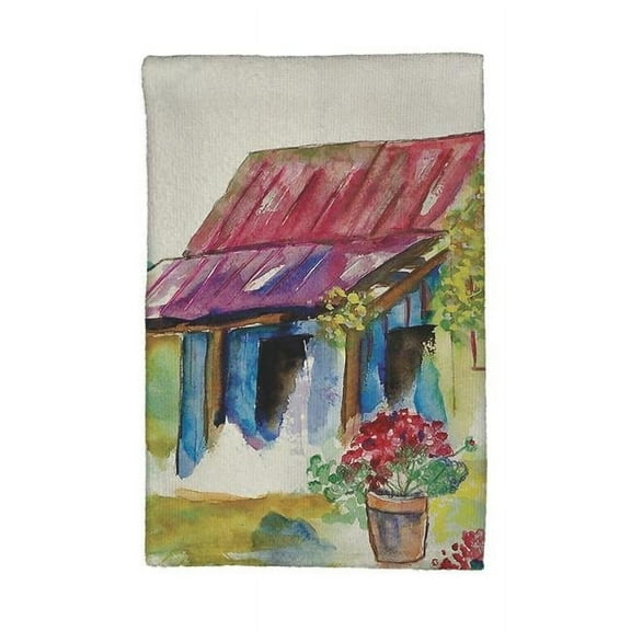 Betsy Drake KT054 Barn & Geranium Kitchen Towel