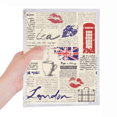 thumbnail image 1 of Newspaper Lips Kiss Coffee UK Flag Notebook Loose Diary Refillable Journal Stationery, 1 of 3