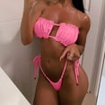 thumbnail image 2 of Swimsuits for Women,Summer Women's Print Split Swimsuit Swimwear Beachwear Bikini Hot Pink M(M), 2 of 9