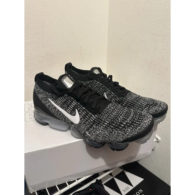 Ni - ke Ni - ke Air VaporMax Flyknit 3 Metallic Oreo Mens Size 14 Shoe Sneakers AJ6900 002