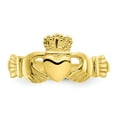 thumbnail image 4 of Solid 10k Yellow Gold Ladies Irish Claddagh Celtic Ring Band Size 6, 4 of 6