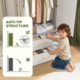 thumbnail image 4 of VEANERWOOD Arched Armoire Wardrobe Closet with 2 Drawers, Wooden Clothing Storage Cabinet with Hanging Rod & Metal Handle for Bedroom, 4 of 9