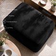 thumbnail image 4 of Yomsum Large Oversized Ottoman Bench, Corduroy Upholstered Footrest, Rectangular Floor Ottoman for Living Room, Extra Seating, Coffee Table Alternative, No Assembly, Black, 4 of 9