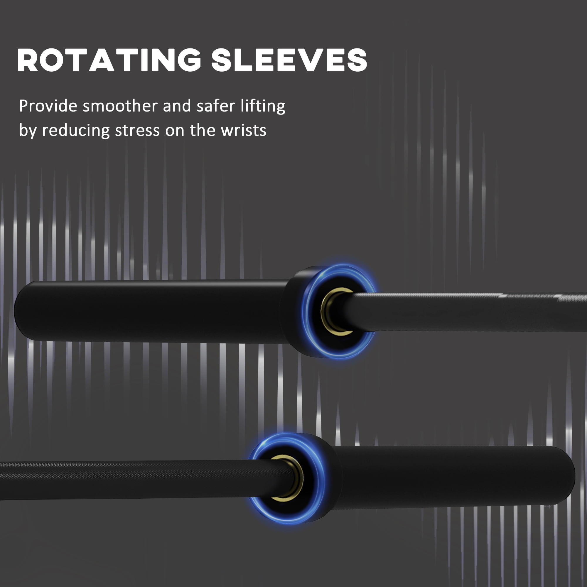 Soozier 7.2ft Weight Bar, Bench Press Bar with Rotating Sleeves, 1500lbs Weight Capacity, Black