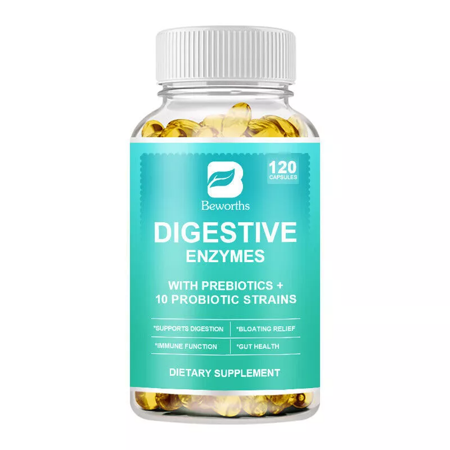 BEWORTHS Digestive Enzymes Pancreatin Enzimas Digestivas Multi Enzymes 120 Capsules