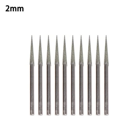 

10Pcs 1-4mm Diamond Grinding Head Burr Grinding Bit Point D Needle Carving tool