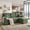 Dark Green + Fabric, variant on Noble House Sleeper Sectional Sofa with Pull-Out Bed, Reversible Storage Chaise, Foil Fabric, Light Brown