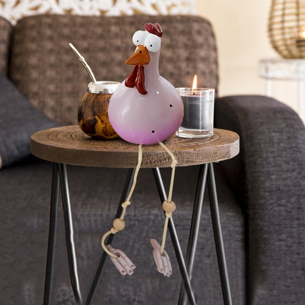 Estatua creativa de pollo de ojos grandes Regalos perfectos Pies largos para interiores al aire libre (D) Sywqhk Libre de BPA