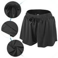 thumbnail image 3 of Unique Bargains 1Pcs Women Flowy Running Shorts Casual High Waisted Workout Shorts M Black, 3 of 7