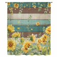 thumbnail image 2 of Sunflower Sheer Curtains 108" Extra Long, Summer Eucalyptus Botanical Floral Teal Brown Wood Light Filering Curtains, Privacy Drapes Simi Floor to Veiling Curtain for Living Room Window Treatment, 2 of 9
