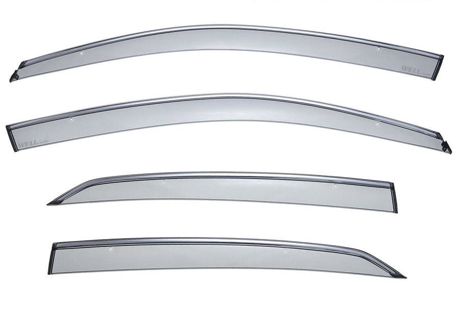 Wellvisors Side Window Visors Deflectors Rain Guards With Chrome Trim for 20062010 Volkswagen