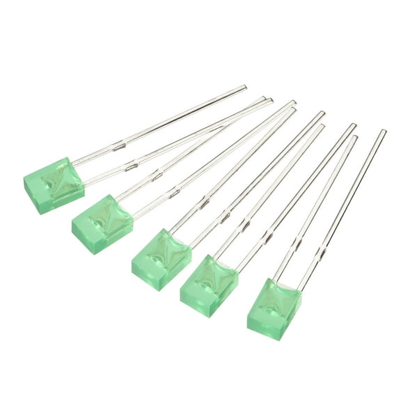 Uxcell 2x3x4mm Rectangular Bright Light LED Lamp Bulb Green 200 Pack