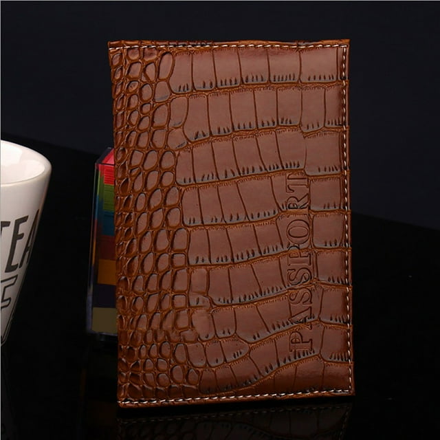 Fiudx Funda para Pasaporte de Piel Sintética, Diseño de Letras Moderno, Protector Duradero, Organizador Ligero, Imprescindible para Viajes, Unisex, Tamaño 14,2 X 9,8 Cm