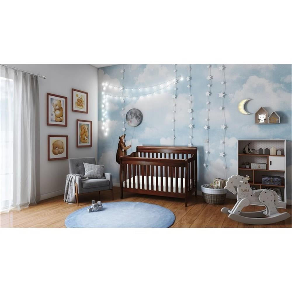 AFG Baby Furniture Alice 4-in-1 Convertible Crib with Toddler Guardrail Espresso