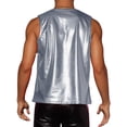 thumbnail image 3 of INSPIRE CHIC Metallic Tank Top for Men's Round Neck Shiny Disco Party Sleeveless Vest XL Gray, 3 of 6