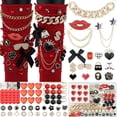 thumbnail image 6 of Sparklane - 81 Pcs Junk Socks Charms Kit, Silver Shoe Charms for Sneakers, Brooches and Pins for Women, ShoeCharms with Bows, Sneakers DIY Kit with Pearls Rhinestones, 6 of 10