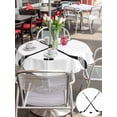 thumbnail image 6 of Outdoor Tablecloth with Umbrella Hole Zipper Ice Hockey Round Tablecloth 54" Waterproof Outside Table Cloth Modern Minimalist Ball Sports Game Art Patio Table Cover Tablecloths for Picnic Party, 6 of 8