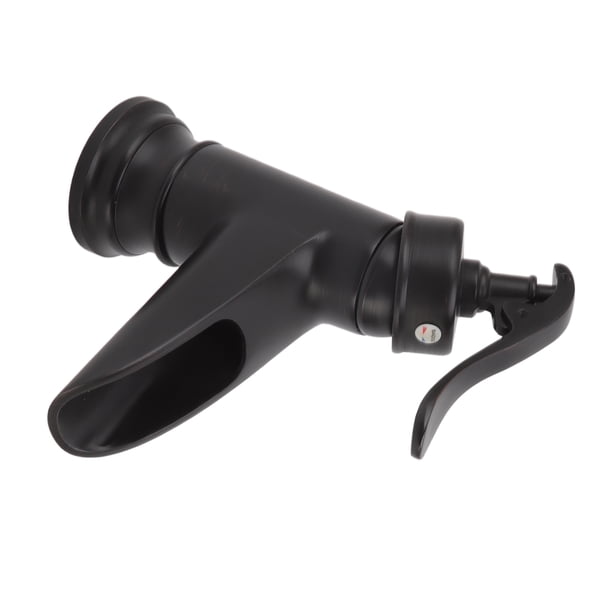 Grifo De Lavabo De Un Orificio, Grifo De Salida De Cascada De Prevención De Deslizamiento, Fácil Instalación De Cobre Negro Para Cocina