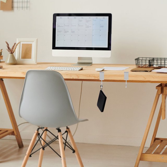 unbranded 4Ud Soporte Multifuncional De Hierro Plateado Para Bolsas Auriculares Y En Escritorio