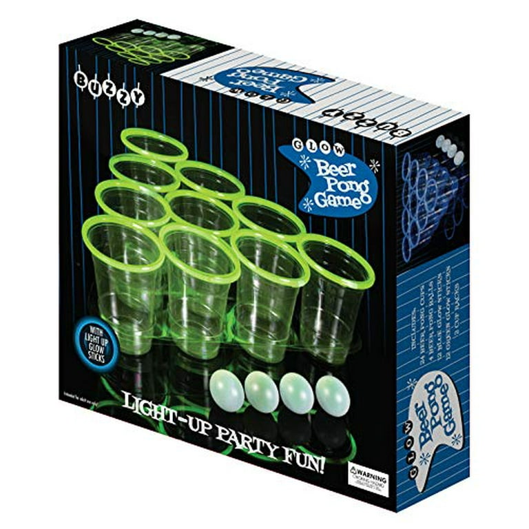 GLOWPONG All Mixed Up Glow-in-The-Dark Beer Pong Game Set for Indoor  Outdoor Nighttime Competitive Fun, 24 Multi-Color Glowing Cups, 4 Glowing  Balls, 1 Ball Charging Unit Makes Every Shot Glow