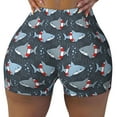 thumbnail image 2 of Susaid Shark Wearing Swim Ring Print Intensify Workout Shorts for Women Seamless Scrunch Short Gym Yoga Running Sport Active Exercise Fitness Shorts-Large, 2 of 8