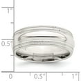 thumbnail image 4 of Sterling Silver Ss 7mm Comfort Fit Double Milgrain Size 10 Band Made In United States qdmc070-10, 4 of 6