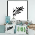 thumbnail image 2 of Designart 'Abstract Black Tropical Leaf I' Modern Framed Canvas Wall Art Print, 2 of 5