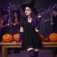 thumbnail image 4 of Striped Thigh High Socks and Fingerless Arm Warmers Set for Women, Halloween Cosplay and Holiday Party Costume Accessories, Over Knee High Stockings with Matching Gloves, 4 of 6