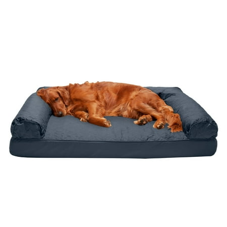 UPC: 0842229125702 | FurHaven Pet Products Quilted Orthopedic Sofa Pet Bed for Dogs & Cats – Iron Gray Jumbo
