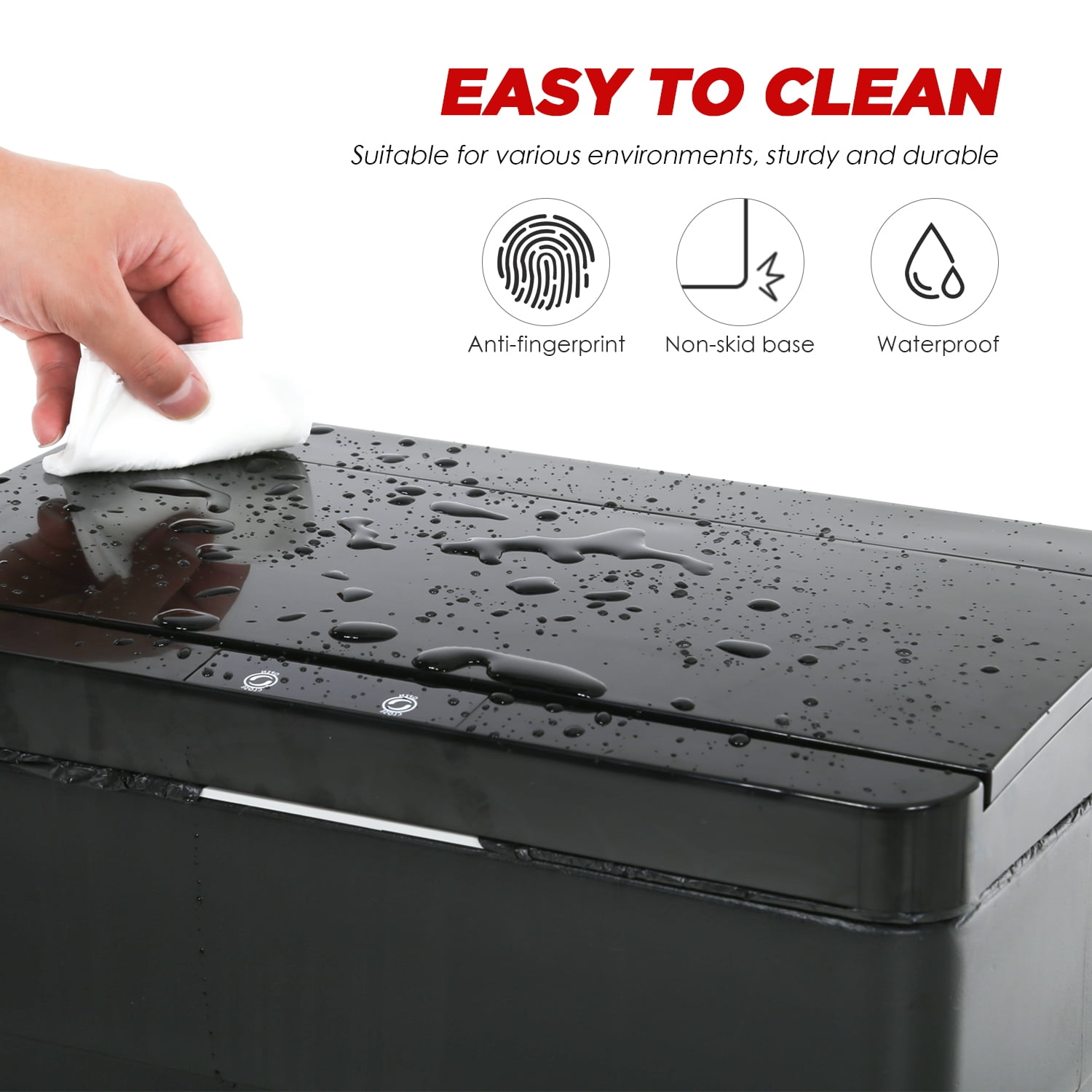 YRLLENSDAN Kitchen Trash Can 13 Gallon Bathroom Trash Can with Lid Automatic Trash Can Touchless With Motion Sensor ABS Plastic Trash Bin for Bedroom Garbage Can,Black