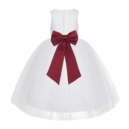 

Ekidsbridal White Floral Lace Junior Flower Girl Dress Christening Communion Gown for Church Toddlers LG7noFT 10