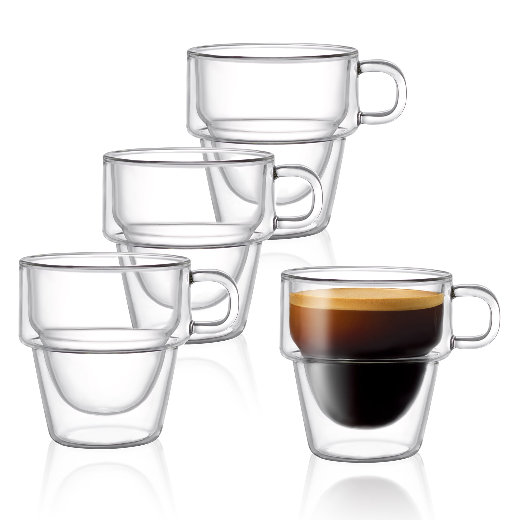Stoiva Stackable Double Wall Glasses - 5 oz - Set of 4