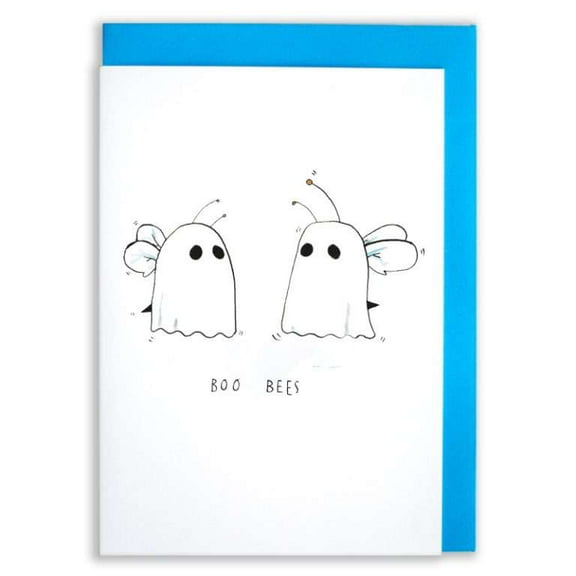Cute Halloween Card – "Boo Bees" Ghost Design – Fun and Playful Greeting - Blank Inside - Ideal for Halloween Greetings & Treats