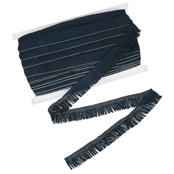 Uxcell 27 Yards Tassel Fringe Trim, 1 Inch Wide Polyester Fringe Boho Lace Sewing Fringe Trimming for Latin Dress/Skirt/Bags/DIY Decoration [Navy Blue]