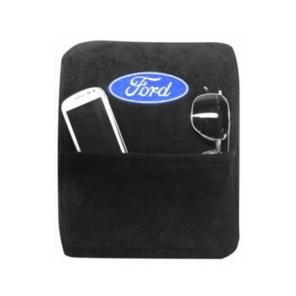 Seat Armour KAF150B15-18 Black Bucket Seat Model Officially Licensed Custom Fit Center Console Cover (with Ford Embroidered Logo for Select Ford F-150 Models), 1 Pack