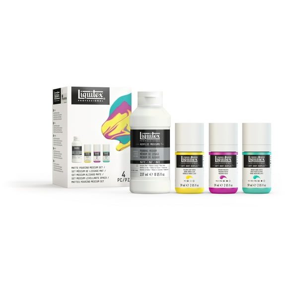 Liquitex, Pouring Medium & Soft Body Acrylic Sets, Matte Pouring Medium & Soft Body Acrylic Set