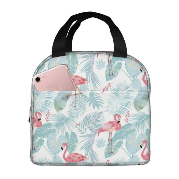 Naloa Tropical Flamingo Print Lunch Box for Women Men,Insulated Lunch Bag,Lunchbox,Thermal Leakproof Cooler,Reusable Lunch Tote Bag for Work School Travel Picnic