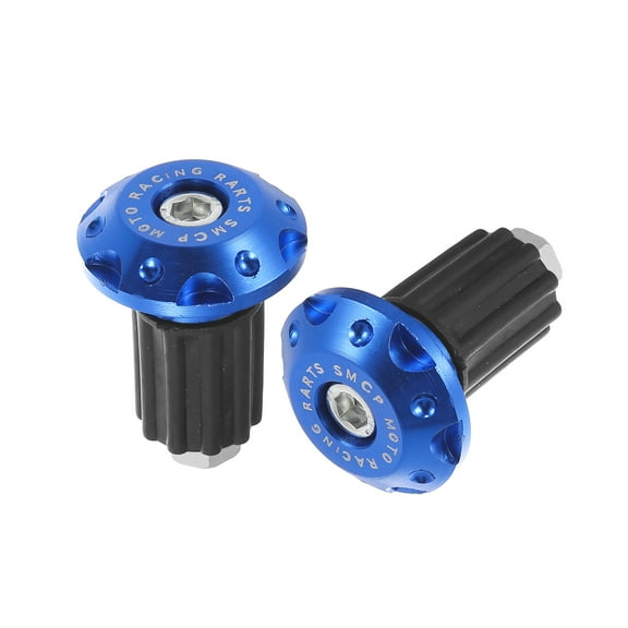 7/8" 22mm Motorcycle Hand Grips Handlebar End Slider Caps Plugs Aluminum Alloy Blue 1 Pair