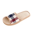 thumbnail image 2 of Commforr Pantoufle de Maison Pantoufles d'Intérieur pour Invités Pantoufles à Bout Ouvert Pantoufles de Chambre Pantoufles d'Intérieur Pantoufles pour Femmes Mode Décontractée Pantoufles pour Couples à la Maison Chaussures Plates d'Intérieur pour Plancher Rouge 7.5, 2 of 7