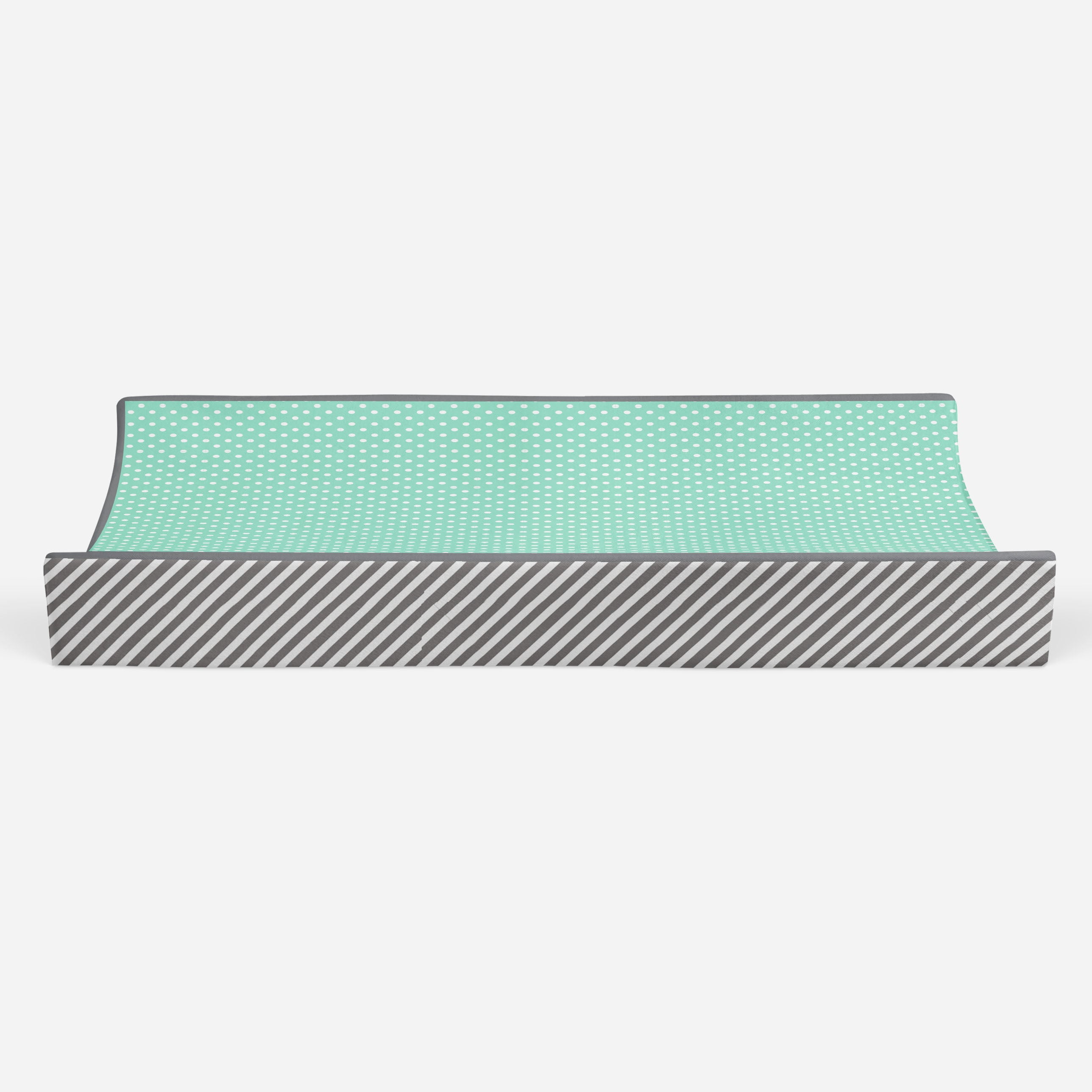 Bacati - Love Aztec Grey/Mint Neutral Quilted Changing Pad Cover