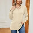 thumbnail image 2 of XuJwPNcy Long Sleeve Shirts for Women Collared V Neck Tshirts Fall Loose Baggy Tops Tunic Blouses, 2 of 4
