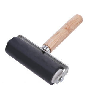 Rubber Roller Brayer for Printmaking Glue Roller Tool for Painting,Print,Ink and Stamping (4-Inch, Black)