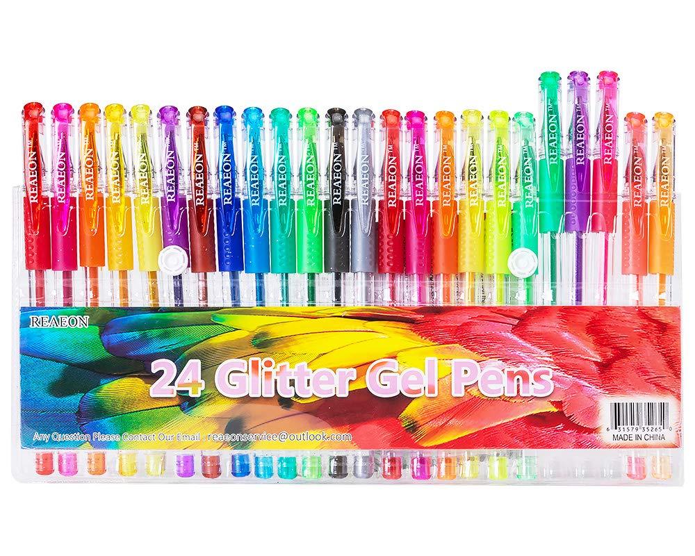 Glitter Gel Pens, 24 Color Gel Pen Glitter Markers for Bullet Journal