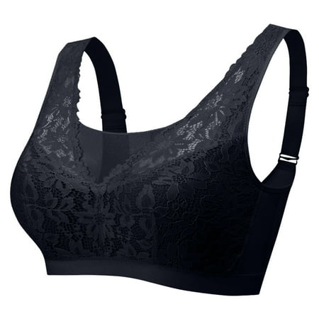 

Gaiseeis Women All Day Cooling&Comfort Wire-Free Lift And Support Reshape Bra Black L