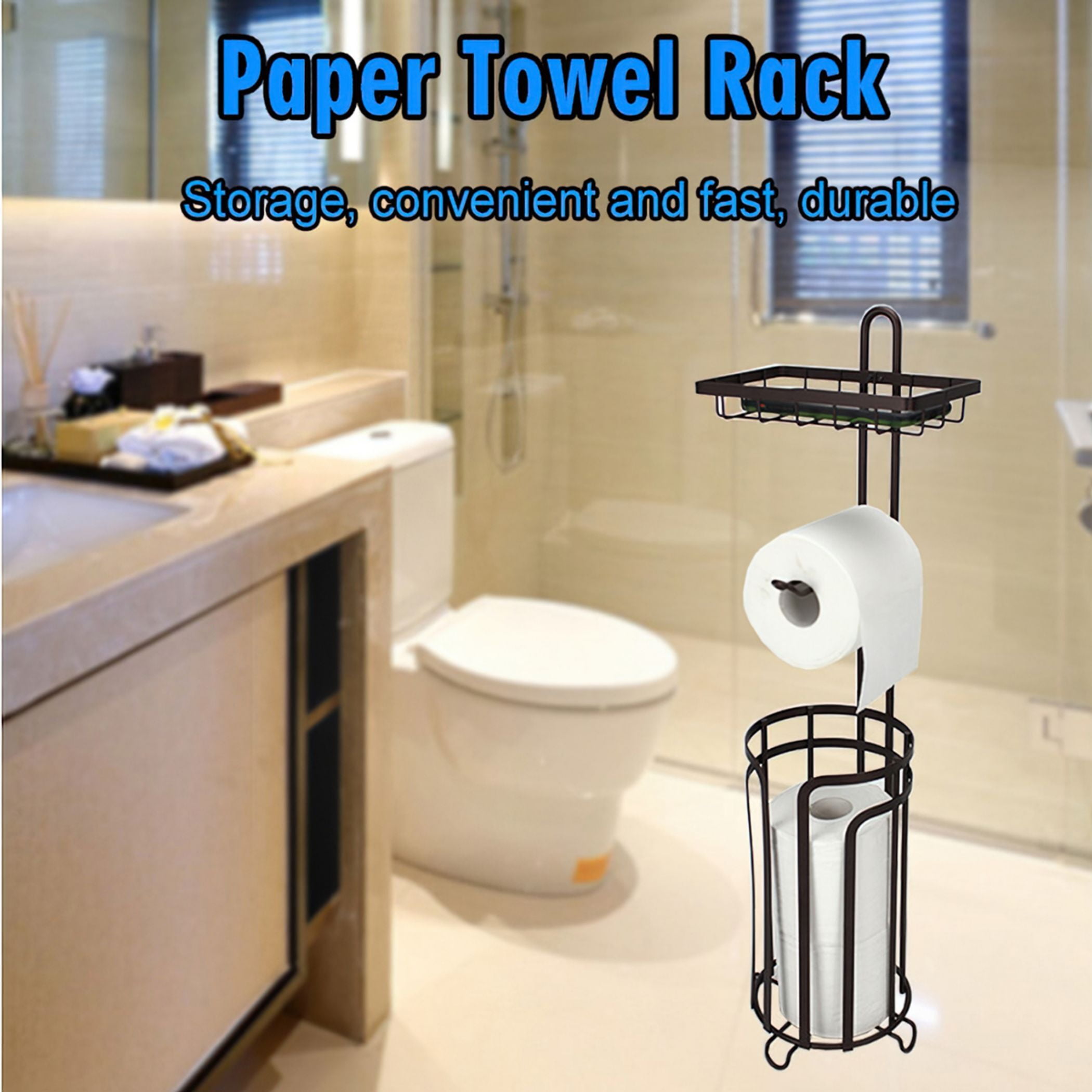 MDHAND Bathroom Tissue Paper Roll Stand, Toilet Paper Roll Storage