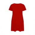 thumbnail image 3 of Aofany Plus Size Sleep Shirts Casual Pajamas Women's Plus Size Solid Color Nightgown Short Sleeve Round Neck Mini Night Dress Soft Sleep Shirts Comfy Pullover Loose House Dresses, 3 of 4